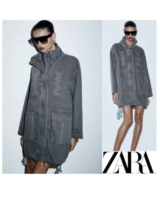 Zara Jackets & Blazers - Zara Denim Utility Jacket in Washed Charcoal